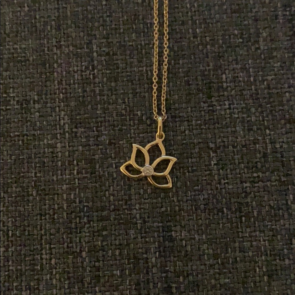 Mini Lotus Diamond Pendant